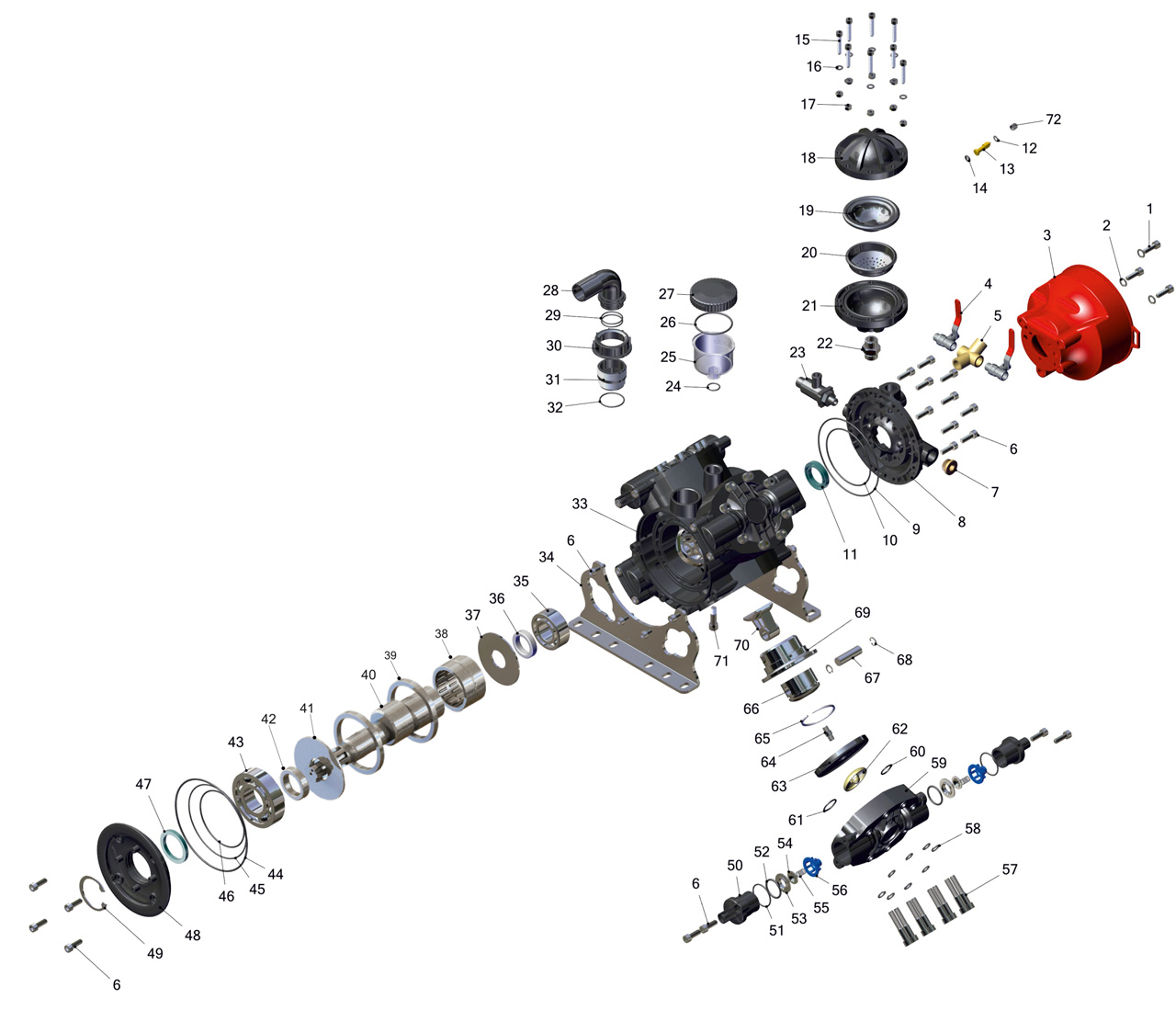 MTS-145 N - 4 Membranlı Pompa Bileşen Resmi