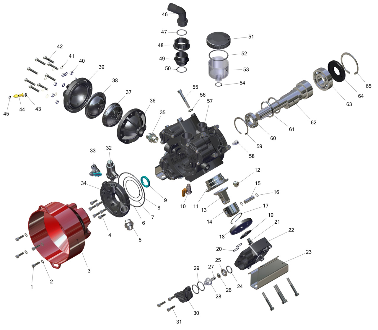 MTS-496 P - 4 Membranlı Kasnaksız Bileşen Resmi