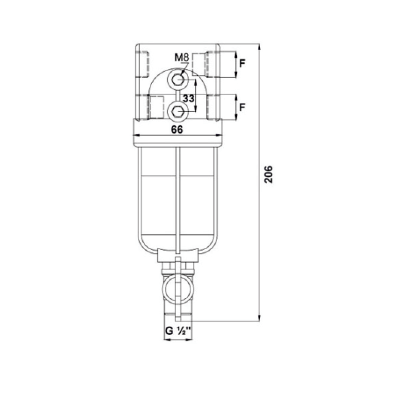 Pirinç Basınç Filtresi Teknik Resim