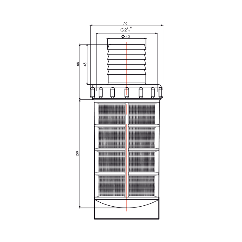 Plastik Dere Alıcı (ø 40 Mm) Teknik Resim