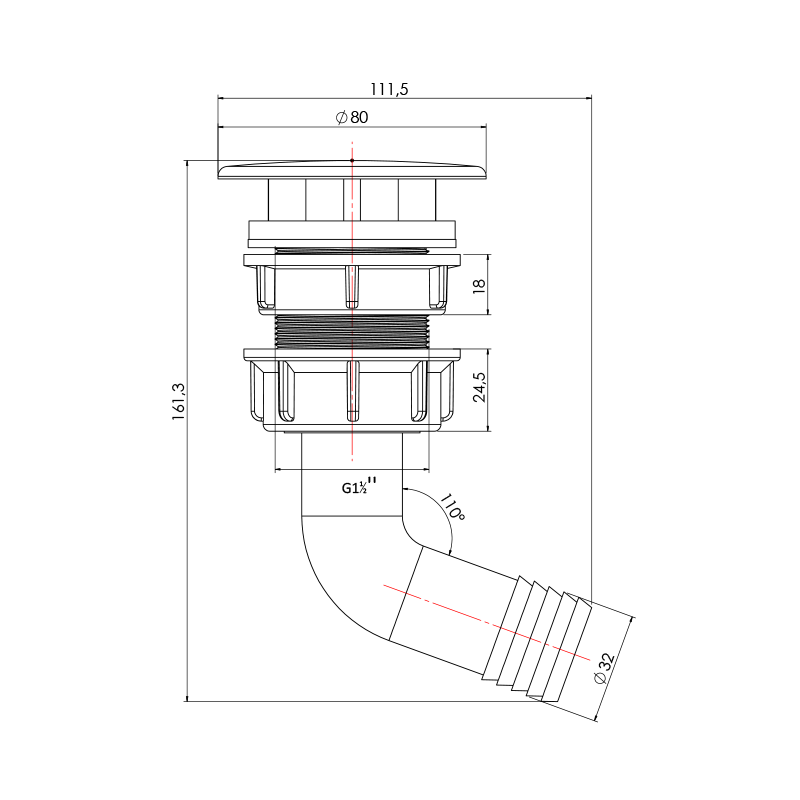 Dirsekli Anafor Kesici (G1½