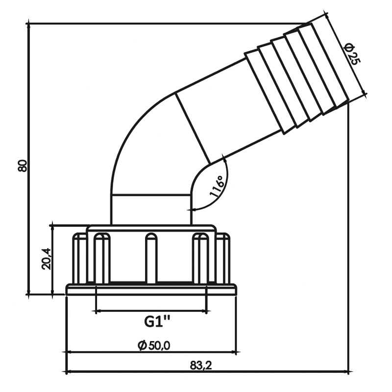 Regülatör Geri Dönüş Dirseği (G1 Teknik Resim